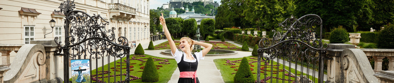     Sound of Music actress at Mirabell Gardens in Salzburg 